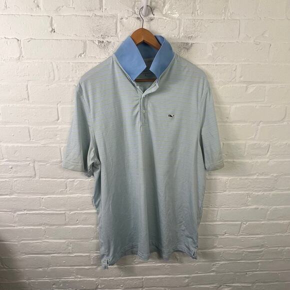 Vineyard Vines Men's Golf Polo Shirt Short Sleeve Collared Button Gray Size L - Picture 1 of 4